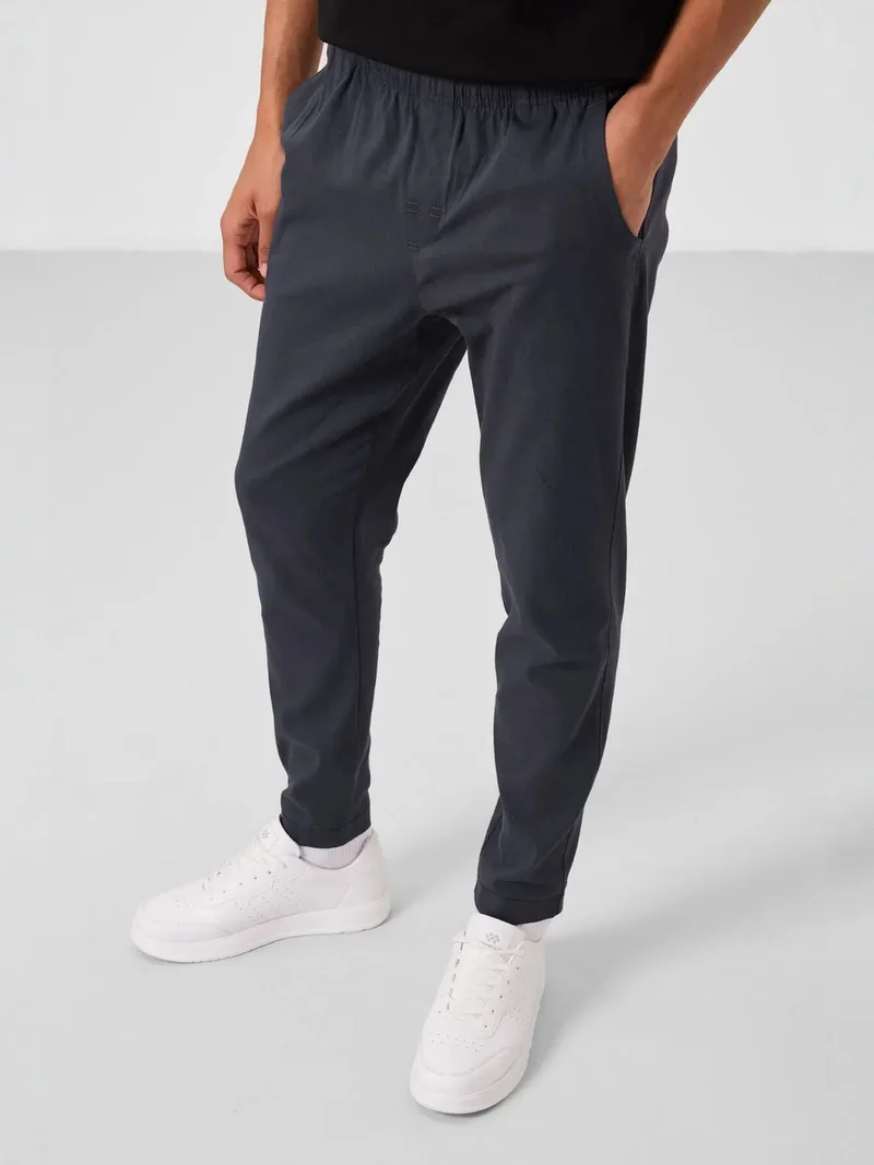 تومي لايف TOMMY Men's Straight-leg Gabardine Chinos