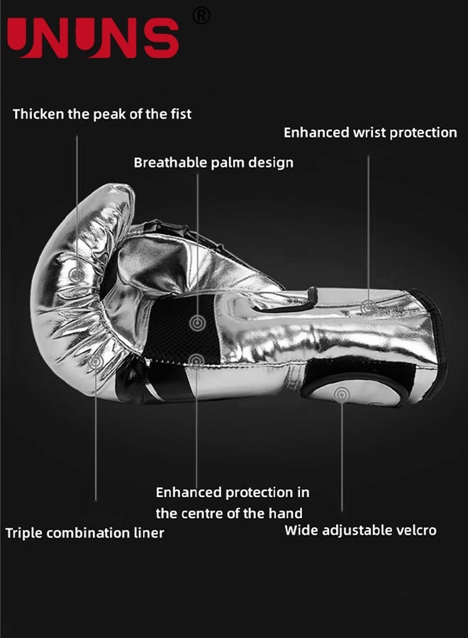UNUNS قفازات الملاكمة، قفازات تدريب متعددة الأغراض 12 أونصة، قفازات كيك بوكسينغ مختبرة احترافياً للرجال والنساء، قفازات تدريب على الملاكمة وكيك بوكسينغ وفنون القتال المختلطة ومواي تاي، قفازات تدريب على الأكياس الثقيلة - Image 2