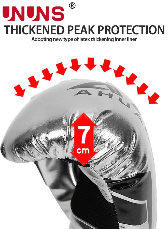 UNUNS قفازات الملاكمة، قفازات تدريب متعددة الأغراض 12 أونصة، قفازات كيك بوكسينغ مختبرة احترافياً للرجال والنساء، قفازات تدريب على الملاكمة وكيك بوكسينغ وفنون القتال المختلطة ومواي تاي، قفازات تدريب على الأكياس الثقيلة - Image 4