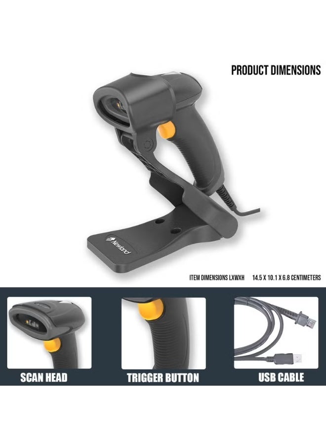 نيولاند ماسح ضوئي محمول HR2081، قارئ رموز شريطية أحادي وثنائي الأبعاد، USB، خفيف الوزن، مقاوم للماء، تصنيف IP42، محمول للدفع عبر الهاتف المحمول، سوبر ماركت - Image 4