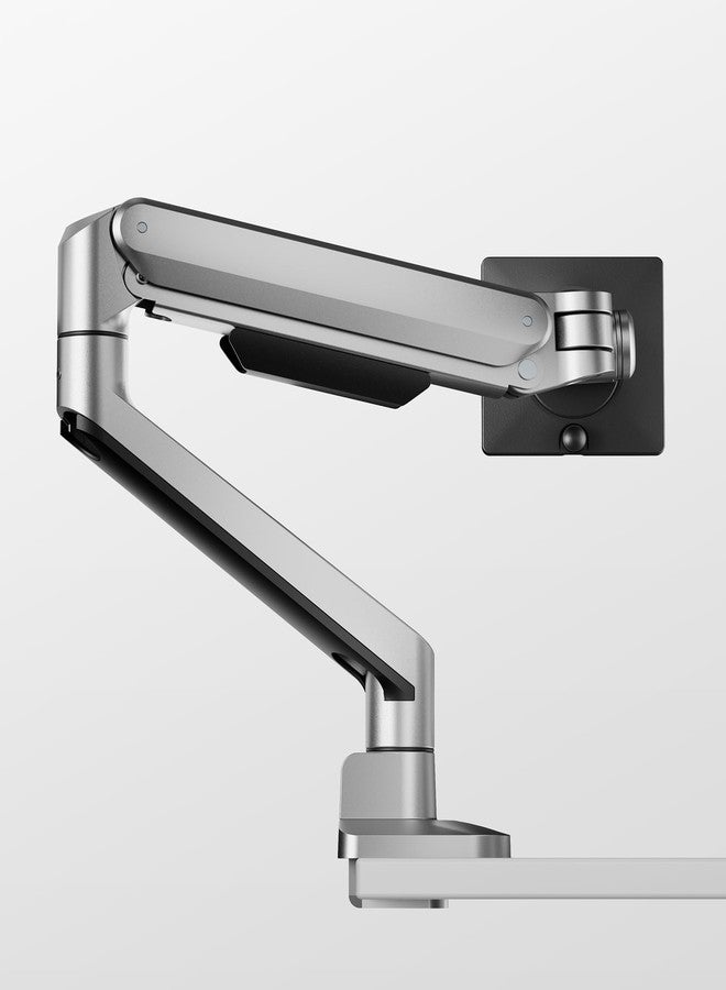 monTEK Premium Single Monitor Arm for 17 to 40 Inch Curved Screens with Cable Management Aluminum Fully Adjustable Monitor Arms with Clamp/Grommet, Quick Release Plate, 75x75/100x100 VESA, MA1008SL - Image 1
