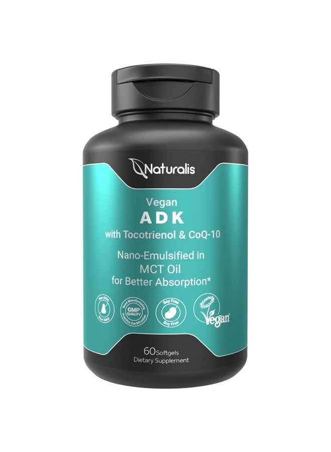 Naturalis توكتريينول نباتي ناتوراليس مع CoQ-10 | م emulsified نانو في زيت الزيتون البكر الممتاز لامتصاص أفضل | غير معدّل وراثيًا، خالي من الصويا ومعتمد من جمعية النباتيين | 60 كبسولة نباتية لينة (خالية من الكاراجينان) - Image 1
