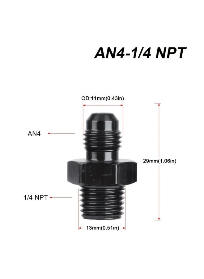 AN6 To 1 4NPT Aluminum Fuel Hose Adapter Durable Metal Construction For Hydraulic Systems - Image 3