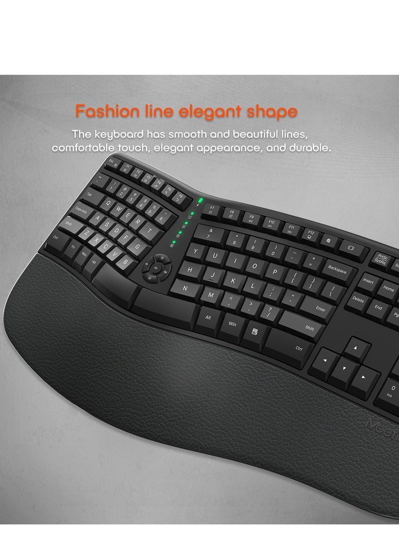 Meetion - Meetion Wireless Ergonomic Keyboard DirectorW USB Nano receiver Coverage range up to 10m Power eﬃcient wireless technology - Image 1