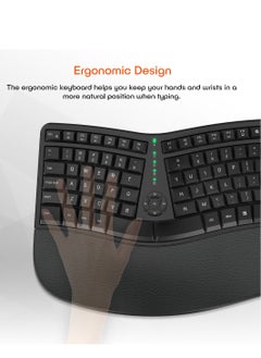 Meetion Meetion Wireless Ergonomic Keyboard DirectorW USB Nano receiver Coverage range up to 10m Power eﬃcient wireless technology  - Image 2