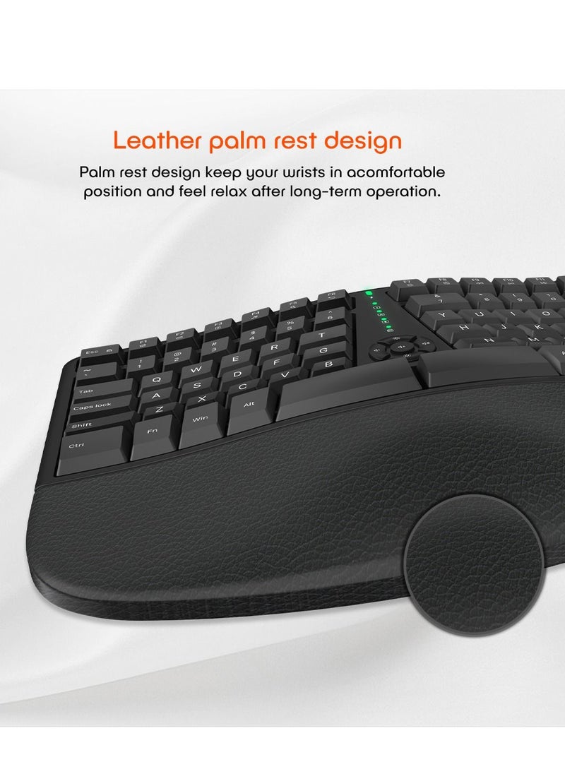 Meetion - Meetion Wireless Ergonomic Keyboard DirectorW USB Nano receiver Coverage range up to 10m Power eﬃcient wireless technology - Image 1