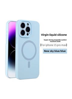 Apple 16 Mobile Phone Case Magsafe Bracket Magnetic 15promax Liquid Silicone IPhone14 Protective Cover Soft-Color:Sky Blue Fine Hole Magnetic Model With Packaging-Applicable Models:iPhone12promax