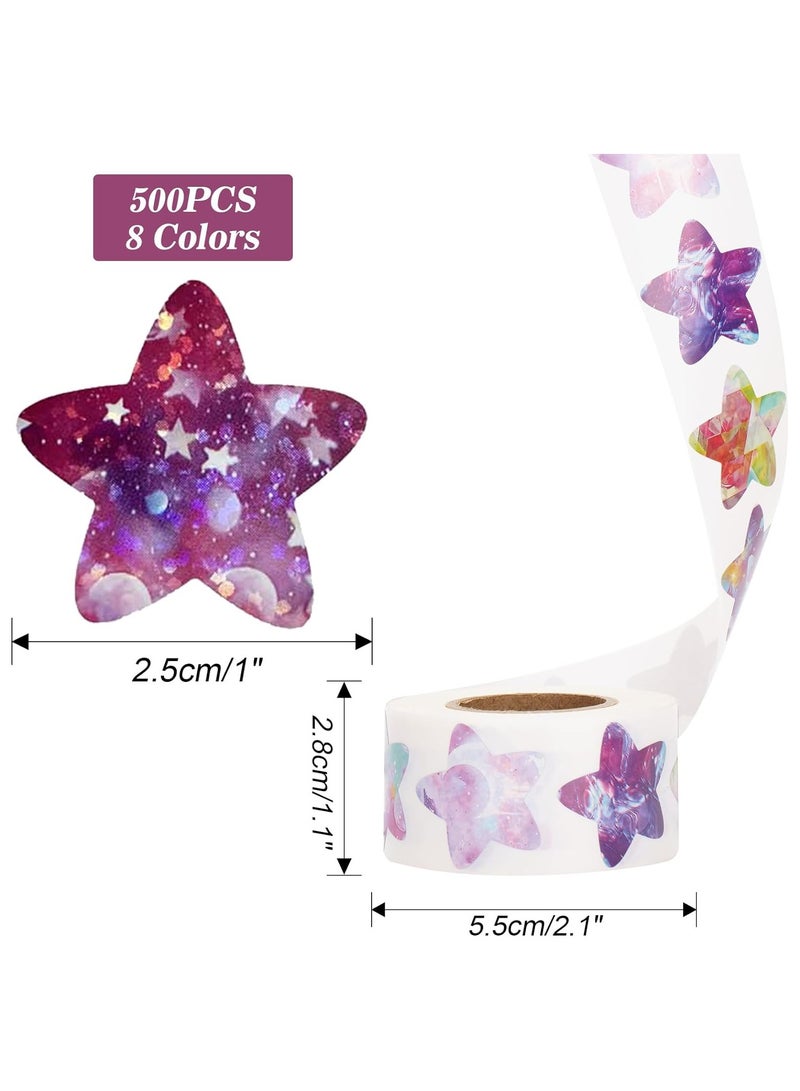 Star Stickers for Kids Reward 500Pcs/1Inch Starry Sky Roll, Self-Adhesive Colorful Shiny Labels for DIY Crafts, Homework, School Classroom, Teacher Supply - Image 4