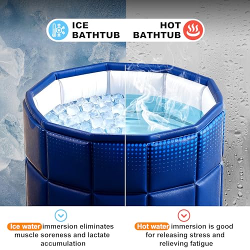 COBOPANDA Portable Bathtub for Adult 27.5"x27.5" Collapsible Cold Plunge Bathtub Foldable No Installation Ice Bath Tub for Shower Stall, Bathroom Hot SPA Soaking Standing Tub - Image 5