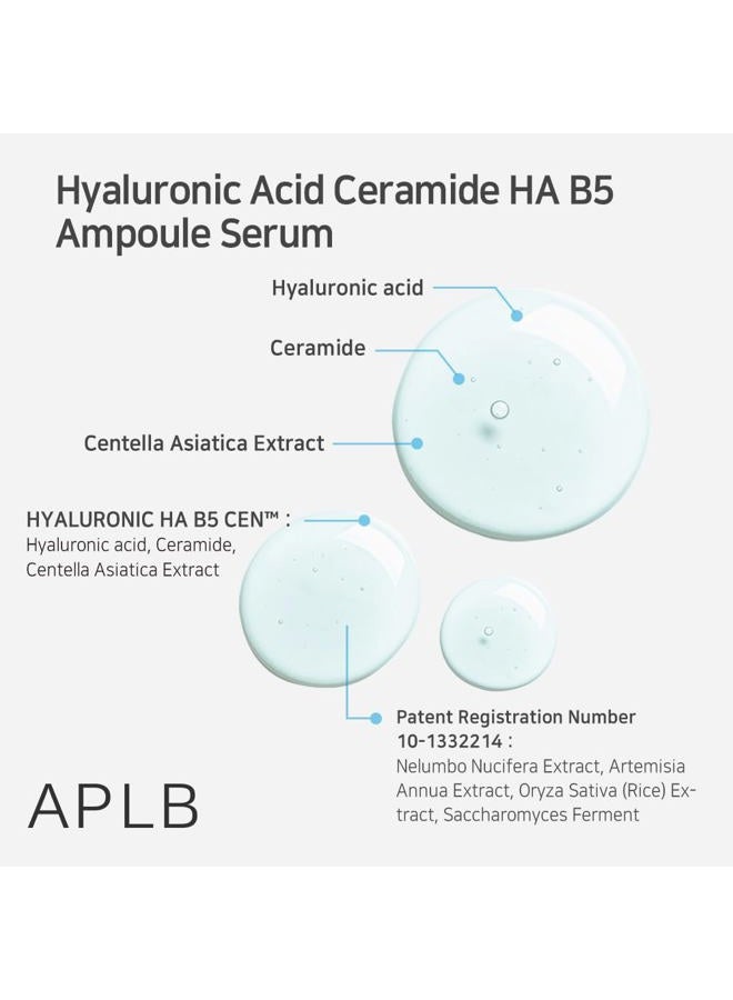 APLB Hyaluronic Acid Ceramide HA B5 Ampoule Serum | HYALURONIC HA B5 CEN™ 37.4% 1.35 FL.OZ/Korean Skincare, Long lasting moisturizing, Revitalize for gentle and improve skin texture - Image 4