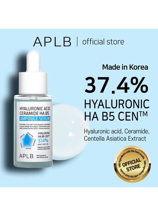 APLB Hyaluronic Acid Ceramide HA B5 Ampoule Serum | HYALURONIC HA B5 CEN™ 37.4% 1.35 FL.OZ/Korean Skincare, Long lasting moisturizing, Revitalize for gentle and improve skin texture - Image 2