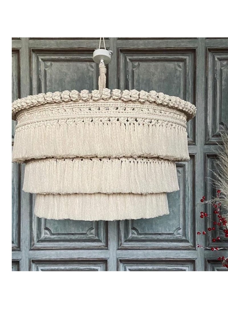 Lampshade/ macrame/ handmade/ Macrame Lamp Shade Boho Hanging Pendant Light Cover Modern Office Bedroom Living Room Nursery Dorm Room Bohemian Home Decor