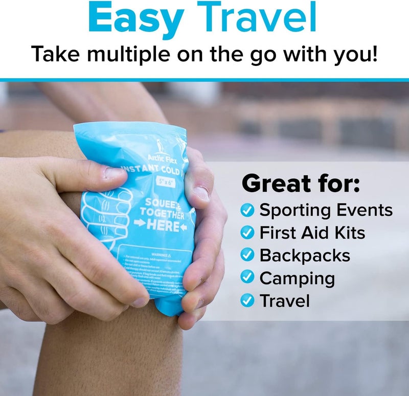 Arctic Flex Instant Ice Cold Pack 5 x 6 24 Pack Portable Disposable Ice Packs for Injuries Sports Travel Bulk Single Use Emergency Quick Cold Compress First Aid Breakable Cold Treatment - Image 4