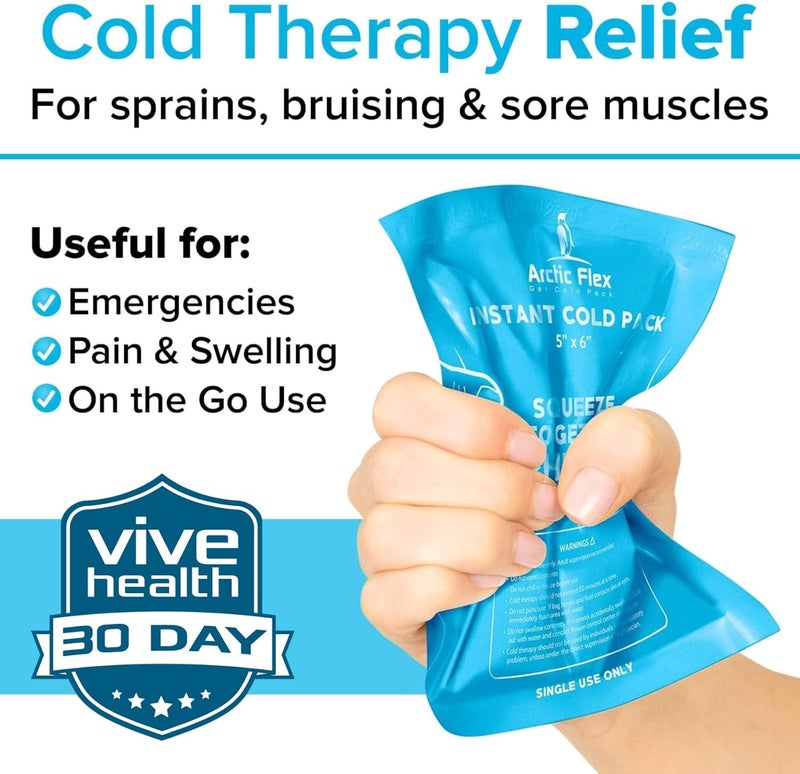 Arctic Flex Instant Ice Cold Pack 5 x 6 24 Pack Portable Disposable Ice Packs for Injuries Sports Travel Bulk Single Use Emergency Quick Cold Compress First Aid Breakable Cold Treatment - Image 2
