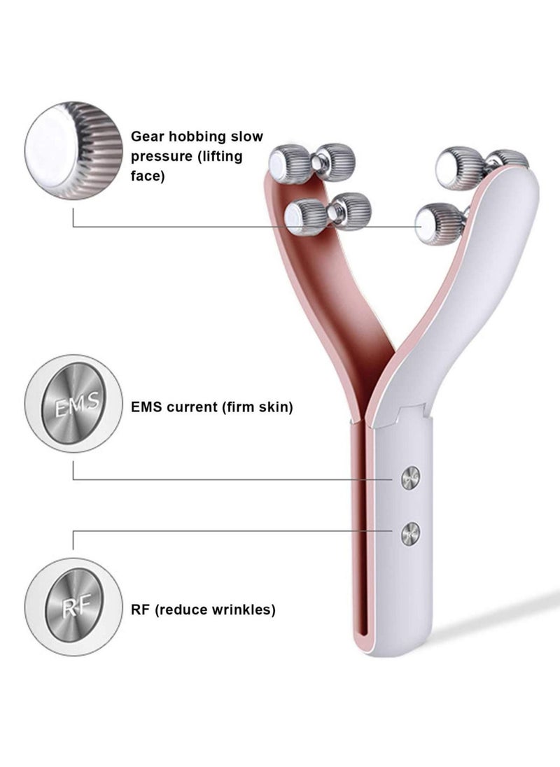KASTWAVE جهاز تدليك الوجه 3 في 1، جهاز شد الوجه، RF EMS وY Shape V Roller لمكافحة التجاعيد وشد البشرة وتقويتها  - Image 3