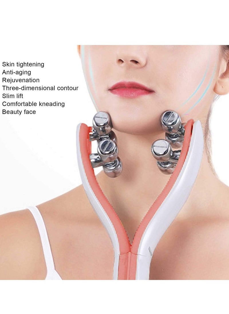 KASTWAVE جهاز تدليك الوجه 3 في 1، جهاز شد الوجه، RF EMS وY Shape V Roller لمكافحة التجاعيد وشد البشرة وتقويتها  - Image 2