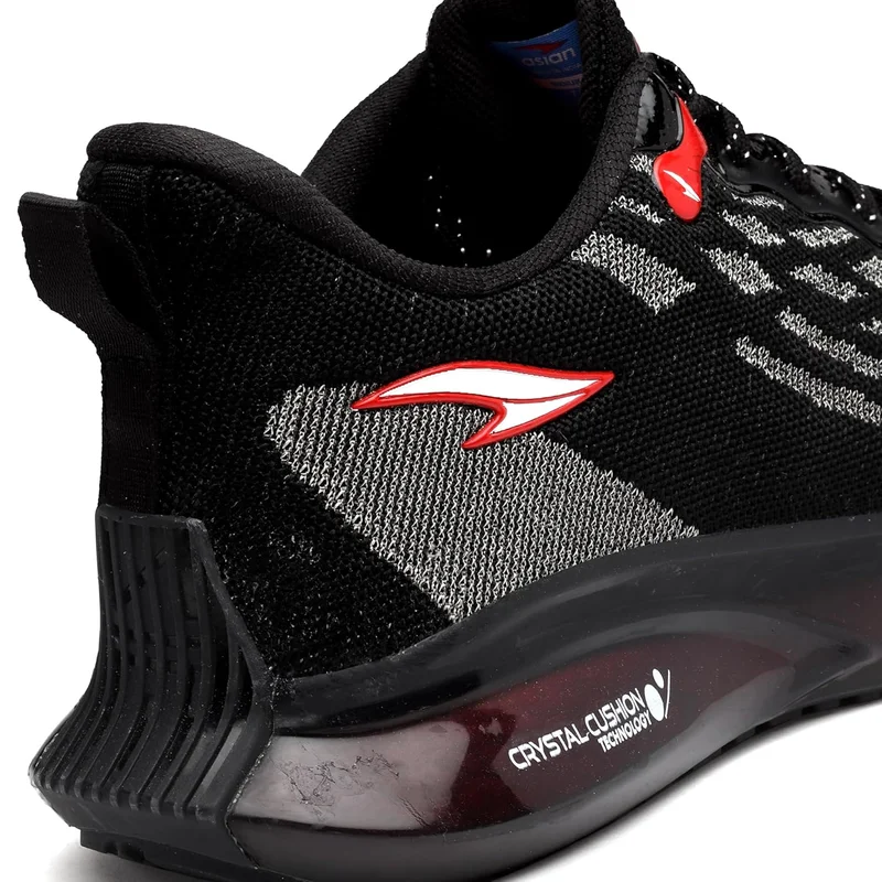 Asian Black Red Running Shoes for Men and Boys