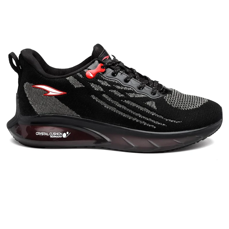 Asian Black Red Running Shoes for Men and Boys
