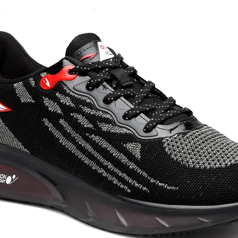 Asian Black Red Running Shoes for Men and Boys