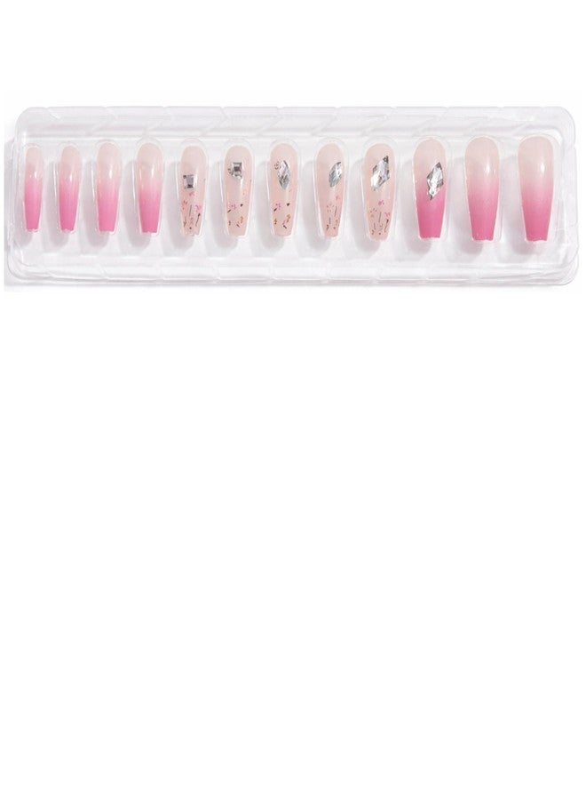 ST logo 12 pcs Press on Nails False Nails Medium Tip Nails Press and Artificial Glue on Nail for Women Easy To Use For Festivals & Special Occasions - Image 1