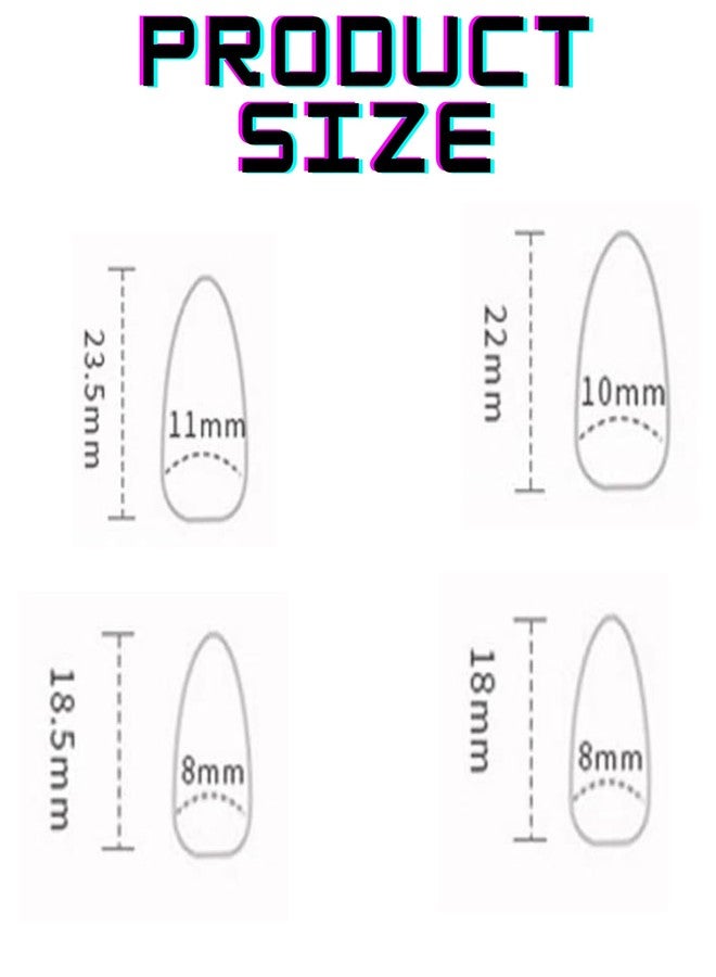 ST logo 12 pcs Press on Nails False Nails Medium Tip Nails Press and Artificial Glue on Nail for Women Easy To Use For Festivals & Special Occasions - Image 5