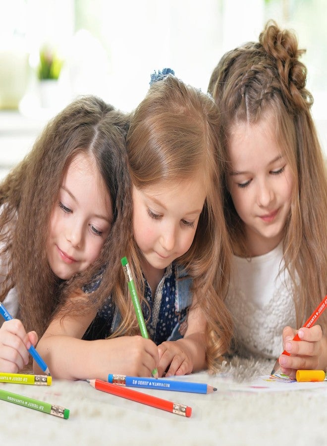 REDVANTA Pre-sharpened Jumbo Pencils #2 for Toddlers, Triangular Fat pencils with Erasers for Preschoolers, Beginners, Kindergarten, School 12 Count - Image 5