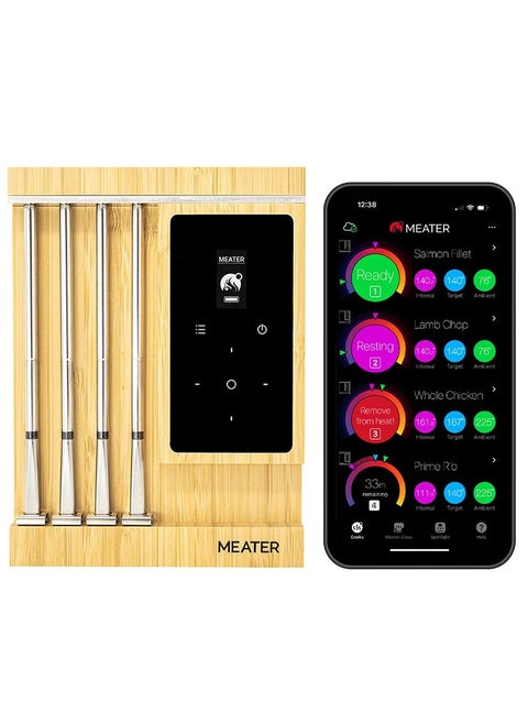 MEATER Pro XL [New] - Smart Bluetooth Wireless Meat Thermometer Digital - 4 Probes, 1000°F Heat Resistance, Multi-Sensor Probes, Certified Accuracy | BBQ, Oven, Grill, Smoker, Air Fryer, Deep Fryer