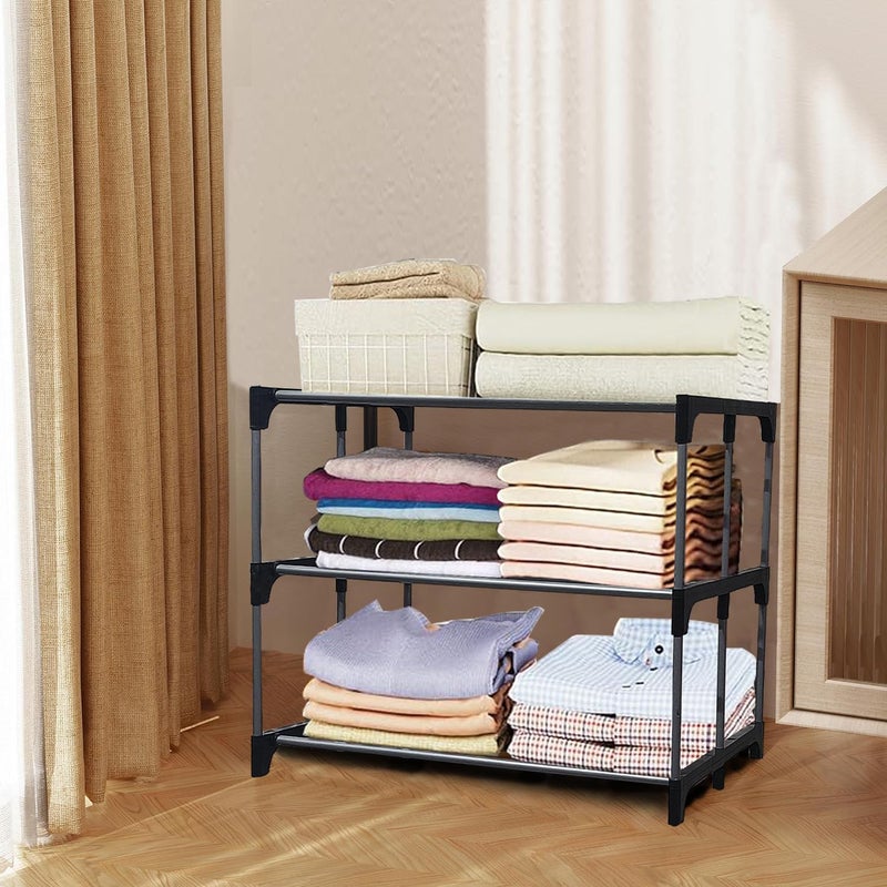 SANAMSTORE Multipurpose Heavy Duty Metal BookShoeCloth Rack for Anywhere Use 3 Layer - Image 1