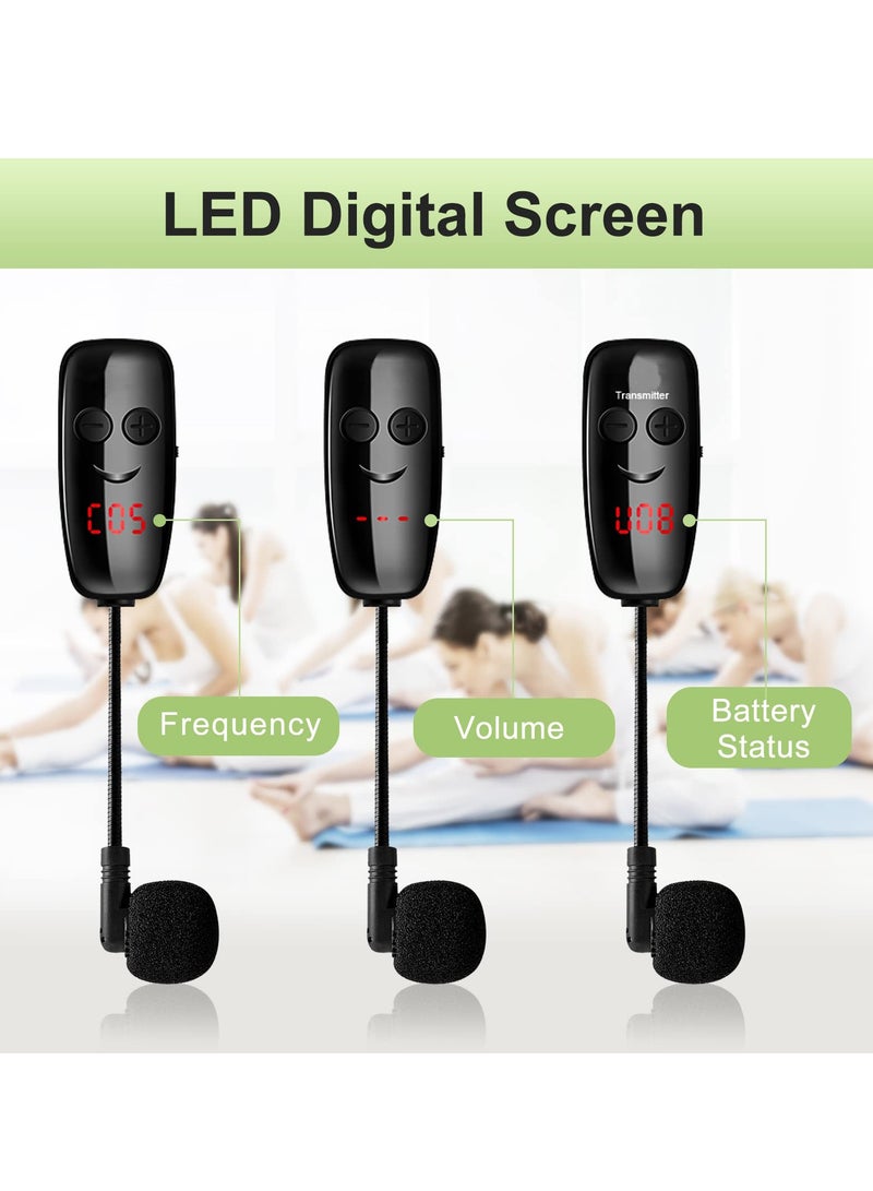 UHF Wireless Microphone Headset System, Dual Headset with 165FT Range, Ideal for Voice Amplifiers, PA Systems, Fitness Classes, and Church Events - Image 2