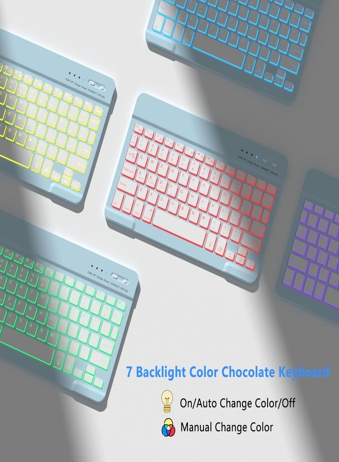 MMK for iPad Pro 11 inch Case with Keyboard 2024, for iPad 11 Pro Case with Keyboard Case (A3006 A2837 A2836) with Backlit BT Keyboard, for iPad Pro Keyboard Case 11 inch with Pencil Holder-Blue - Image 3