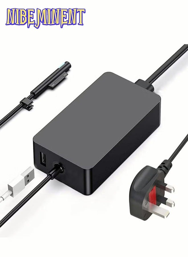NIBEMINENT Surface Pro Charger 65w Microsoft Surface Pro Charger 15V 4A Surface Charger Compatible with Microsoft Surface Pro 8/7/6/5/4/3 Surface Book 2/1 Surface Go 3/2/1 Tablet Laptop Charger - Image 1