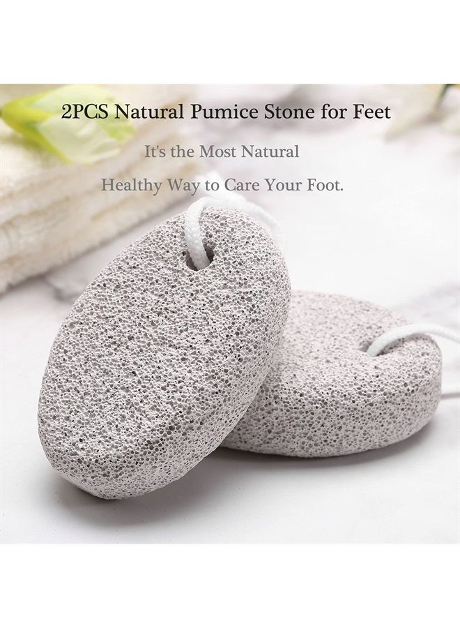 HOOMBOOM 2PCS Natural Pumice Stone for Feet, HOOMBOOM Lava Pedicure Tools Hard Skin Callus Remover for Men/Women Feet and Hands - Natural Foot File Exfoliation to Remove Dead Skin - Image 2