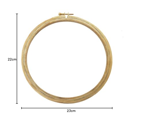 Embroiderymaterial 8 Inch Round Wooden Embroidery Hoop with Brass Metal Screw-1 Hoop - Image 5
