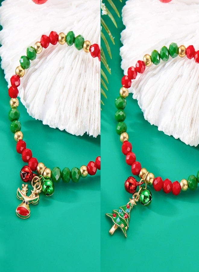 Nanafast Christmas Bracelet Set Santa Claus Snowflake Christmas Tree Beaded Stretch Bracelet for Women Thanksgiving Xmas Party Gifts Bell - Image 4