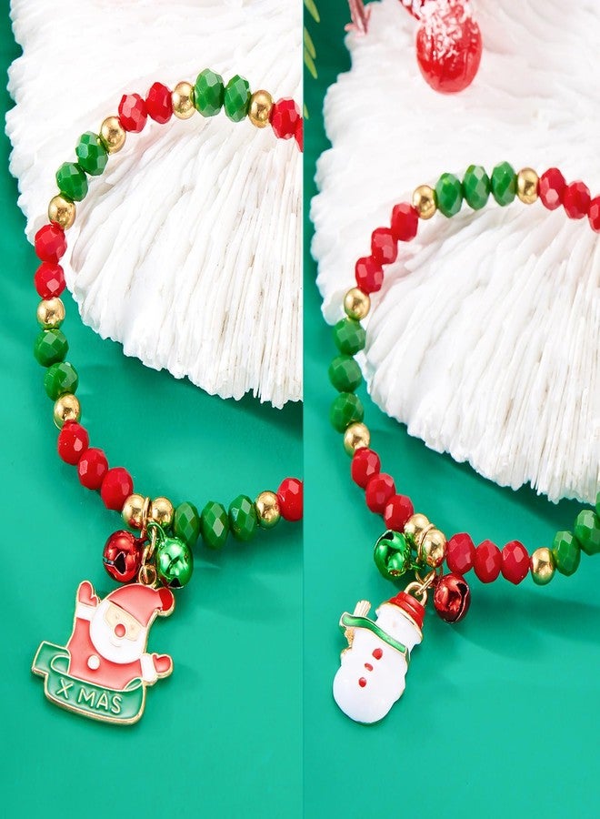 Nanafast Christmas Bracelet Set Santa Claus Snowflake Christmas Tree Beaded Stretch Bracelet for Women Thanksgiving Xmas Party Gifts Bell - Image 5