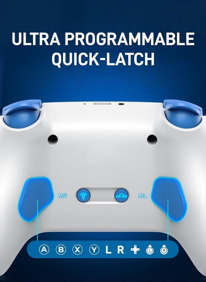 CoolRabbie RGB Wireless Switch Controller for Nintendo Switch 2,Switch Pro Controller for Switch/OLED/Lite/PC/Steam Deck/TV,Gamepad Hall Effect Joystick Trigger with 7 Colors LED Light/3-level TURBO Adjustable,4-Speed Dual Vibration,Support Wake Up and Gyro Axis Motion - Image 4