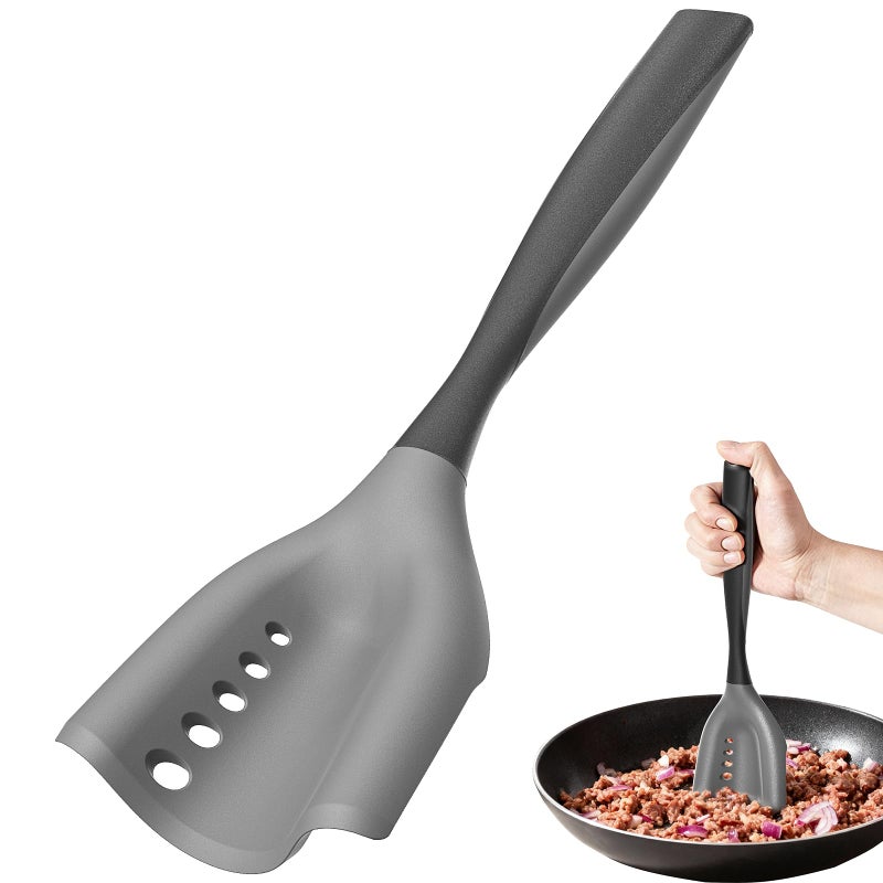PGYARD Mincing Spatula Meat Chopper, Hamburger Grinder, Premium Heat Resistant Smasher for Ground Beef, Potato Mix Tool, Meat & Poultry Tenderizers-Black - Image 1