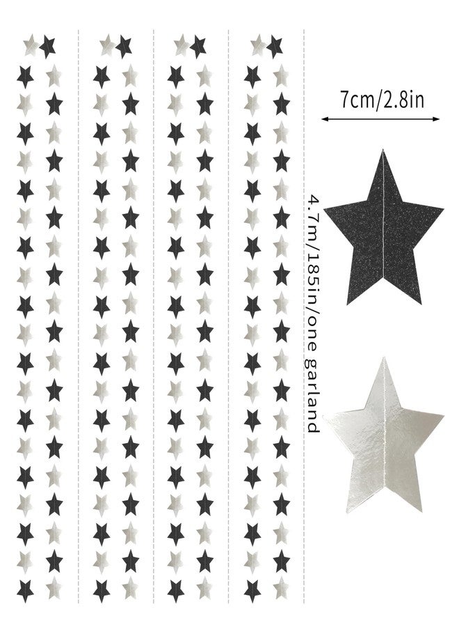 Hugtmr Black-Silver Birthday Graduation Party-Decorations Garland - 62ft Glitter Twinkle Little Star Hanging Streamers Banner Decor,Bachelorette Wedding Baby Bridal Shower New Years Supplies Backdrop Hugtmr - Image 2