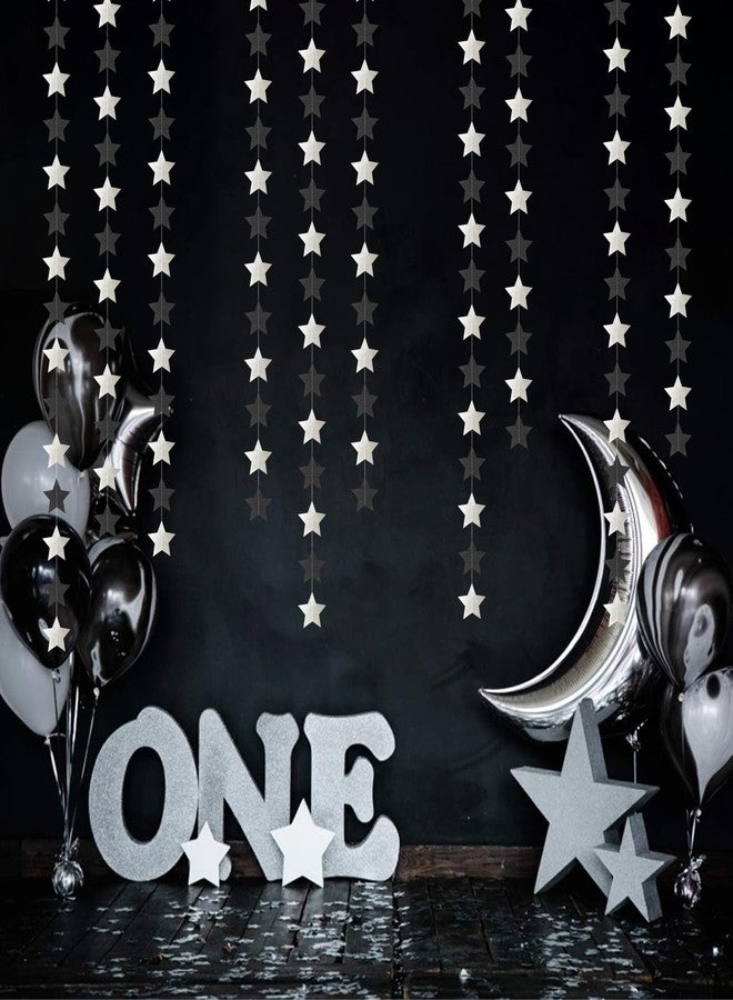 Hugtmr Black-Silver Birthday Graduation Party-Decorations Garland - 62ft Glitter Twinkle Little Star Hanging Streamers Banner Decor,Bachelorette Wedding Baby Bridal Shower New Years Supplies Backdrop Hugtmr - Image 5