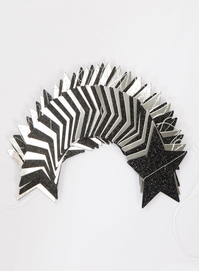 Hugtmr Black-Silver Birthday Graduation Party-Decorations Garland - 62ft Glitter Twinkle Little Star Hanging Streamers Banner Decor,Bachelorette Wedding Baby Bridal Shower New Years Supplies Backdrop Hugtmr - Image 3