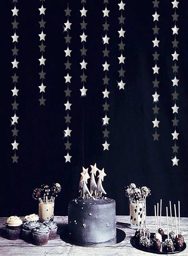 Hugtmr Black-Silver Birthday Graduation Party-Decorations Garland - 62ft Glitter Twinkle Little Star Hanging Streamers Banner Decor,Bachelorette Wedding Baby Bridal Shower New Years Supplies Backdrop Hugtmr - Image 4