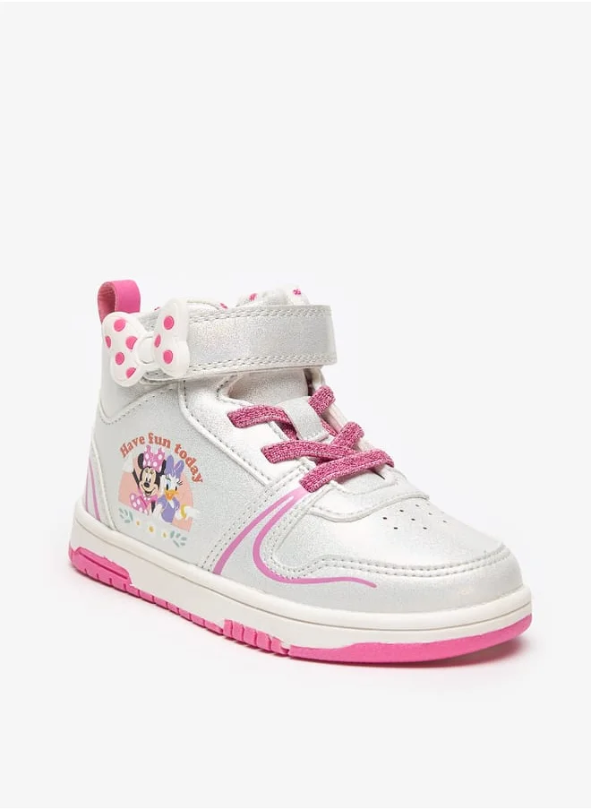 Disney Minnie Mouse and Daisy Duck Print Sneakers with Hook and Loop Closure