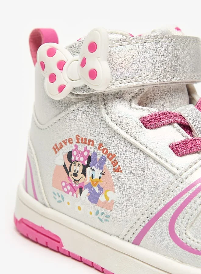 Disney Minnie Mouse and Daisy Duck Print Sneakers with Hook and Loop Closure