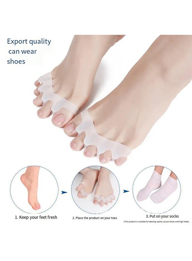 Toe Stretchers Separators, Gel Rubber Silicone Toe Spacers Orthopedic Bunion Corrector, Hammer Toe Straightener Correct Bunion Pain Toe for Women and Men 1 Pairs - Image 3