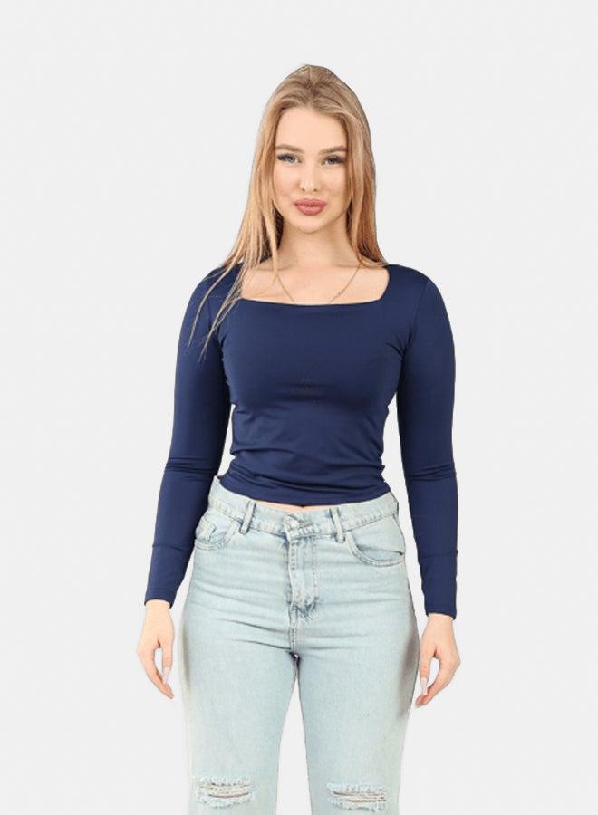 LAVEX Women Square Neck Long Sleeve Top - Image 2