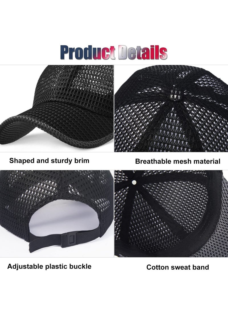 SOLARAE Summer Mesh Baseball Cap Breathable Full Mesh Hat Casual Trucker Hats Adjustable Quick Dry Cool Hats Mesh Running Hat for Men Women Outdoor Sports - Image 4