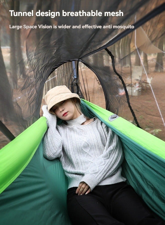 M MIAOYAN Double inflatable hammock outdoor swing for adults and children to prevent rollover in the wild camping and mosquito net hammock  - Image 5