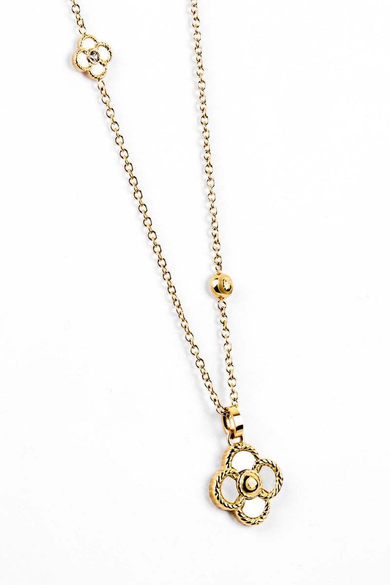 CERRUTI 1881 Women 3 Pcs Gold Plated Stainless Steel Floral Pendant Charm Necklace Set - Image 2