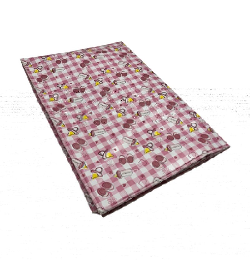 Ecosoft Baby Plastic Sheet / 3 Layer Bed Protector Waterproof for Baby/Bed Wetting Protector (Bottle Pink, 60 x 90 CM) - Image 1