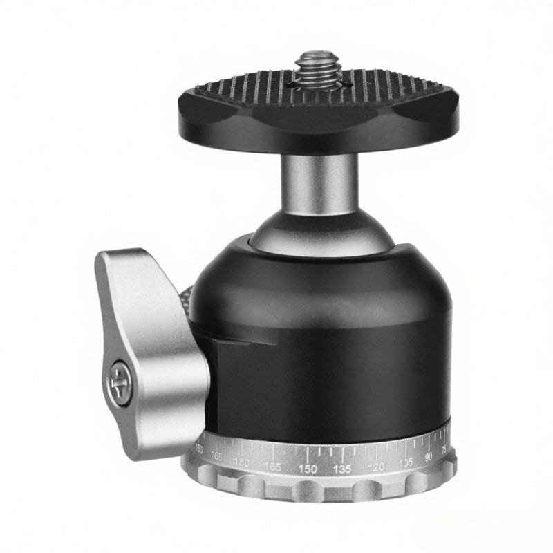 Panoramic Ballhead Black Aluminum Alloy - 360° Panning U-shaped Groove Tripod Head for DSLR Cameras, Tripods and Photography Brackets - Image 1